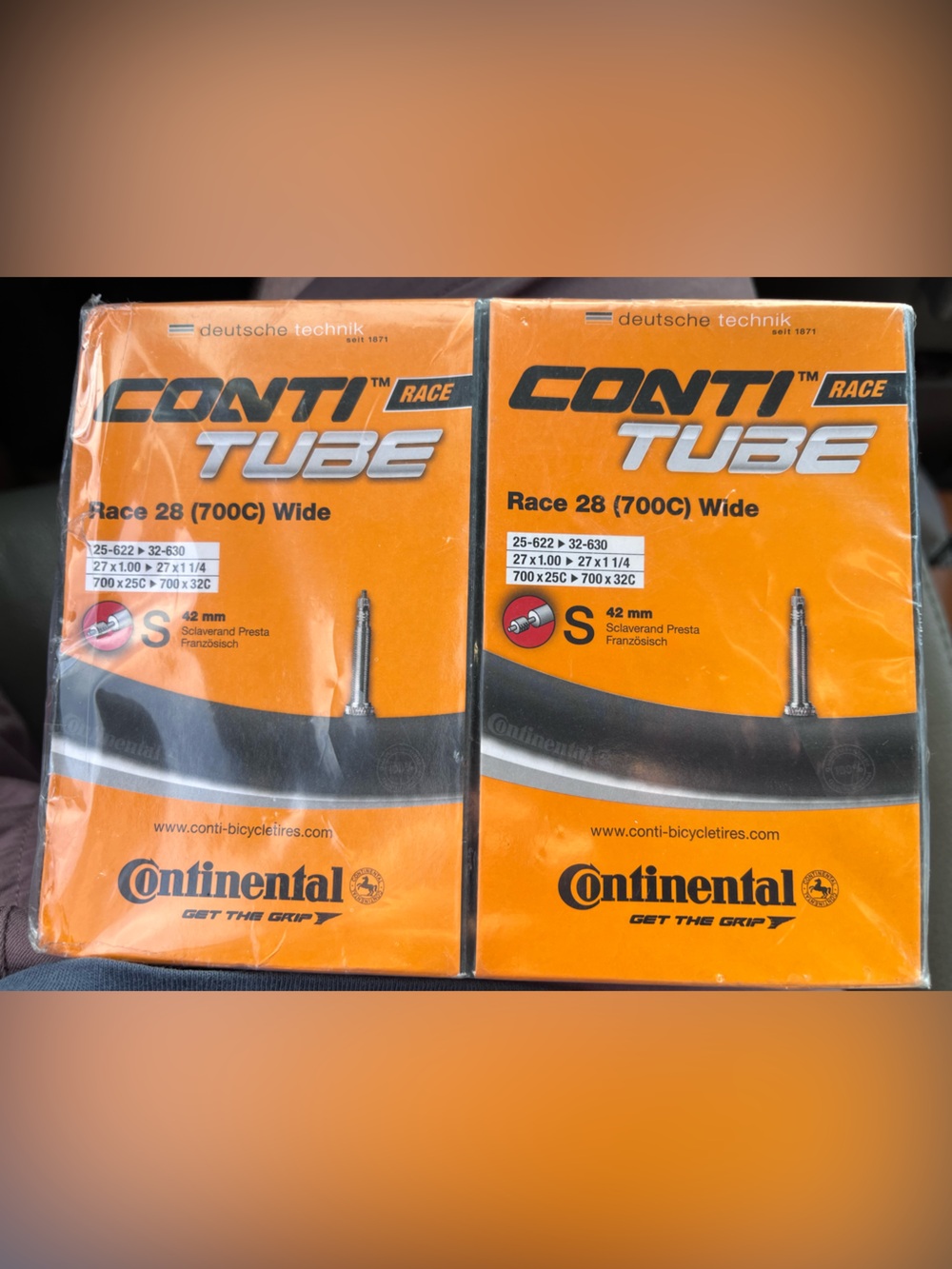 NEW! 2-Pack! Continental Race 28 Bicycle Tube 28" 700 x 20-25c Presta 42mm Stem!